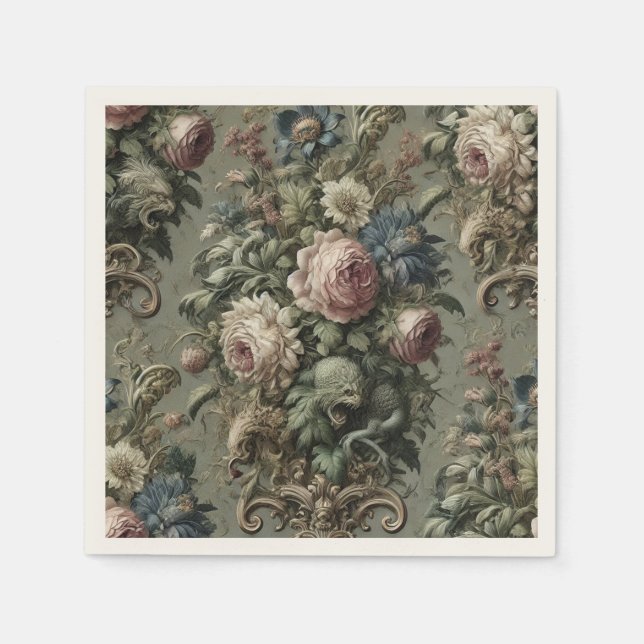 What Lies Beneath the Bloom – Gothic Victorian Napkin (Front)
