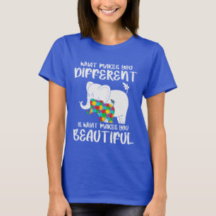 What make you different makes you beautiful Autism T-Shirt