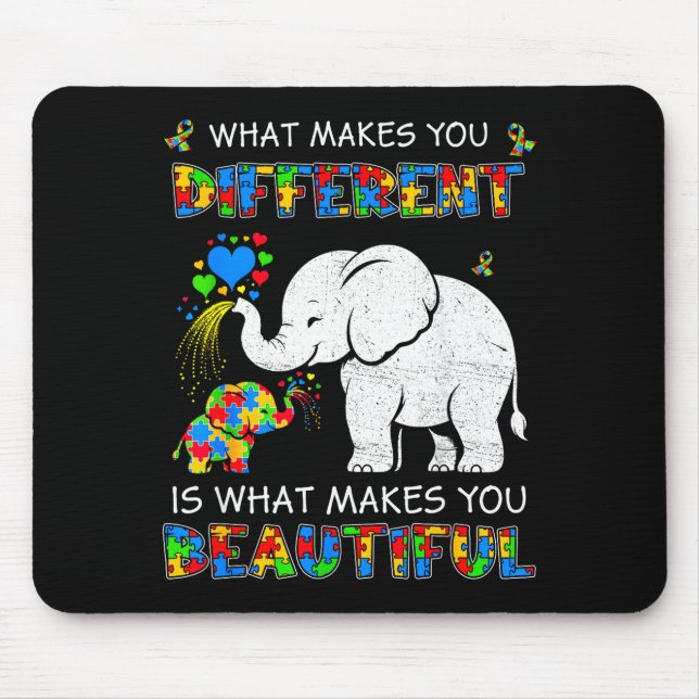 What makes different beautiful autism awareness mouse pad (Front)