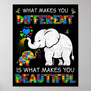 What makes different beautiful autism awareness poster