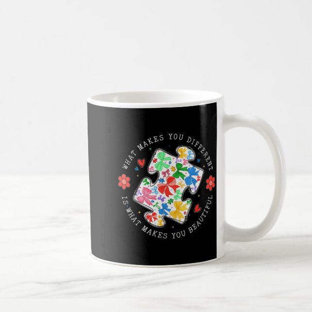 What Makes Different Beautiful Puzzle Autism Coffee Mug (Right)