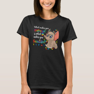 What Makes You Different Autism Awareness Kids Ele T-Shirt