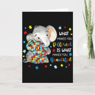 What Makes You Different Beautiful Elephant Autism Card