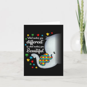 What Makes You Different Elephant Autism Mom Boys  Card