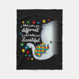 What Makes You Different Elephant Autism Mom Boys Fleece Blanket