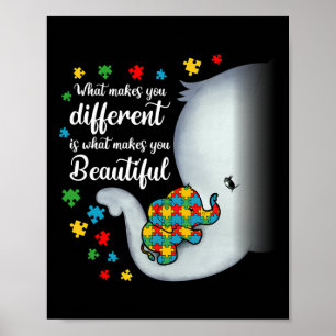 What Makes You Different Elephant Autism Mom Boys  Poster