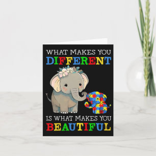 What Makes You Different Elephant Mom Autism Aware Card