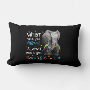 What Makes You Different Elephant Mom Autism Aware Lumbar Pillow