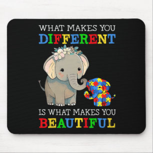 What Makes You Different Elephant Mom Autism Aware Mouse Pad