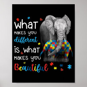 What Makes You Different Elephant Mom Autism Aware Poster