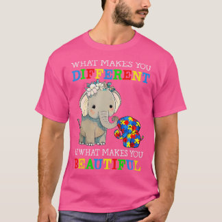 What Makes You Different Elephant Mom Autism Aware T-Shirt