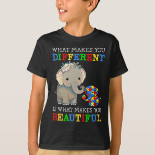 What Makes You Different Elephant Mom Autism Aware T-Shirt