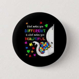 What Makes You Different Elephant Mom Autism Child 2 Inch Round Button