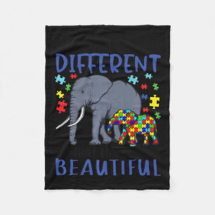 What Makes You Different Elephant Mom Autism Child Fleece Blanket