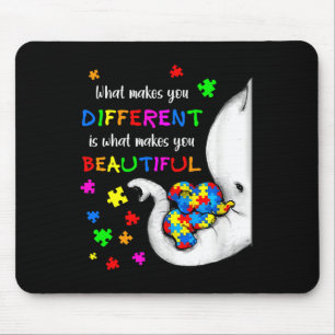 What Makes You Different Elephant Mom Autism Child Mouse Pad