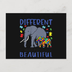 What Makes You Different Elephant Mom Autism Child Postcard