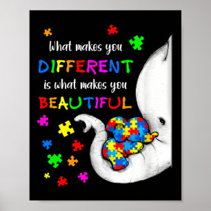 What Makes You Different Elephant Mom Autism Child Poster
