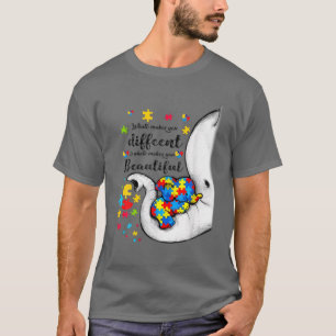 What Makes You Different Elephant Mom Autism Child T-Shirt