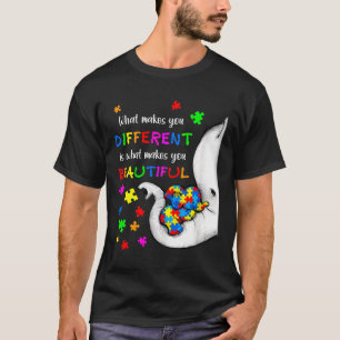 What Makes You Different Elephant Mom Autism Child T-Shirt