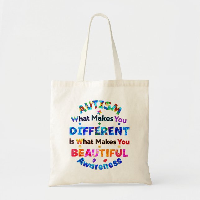 What Makes You DIFFERENT Is BEAUTIFUL Tote Bag (Front)