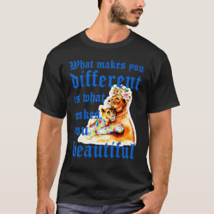 What Makes You Different Lion Mom Autism Child Awa T-Shirt