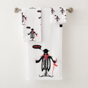 WHAT? MAN CARICATURE Novelty Bath Towel Set