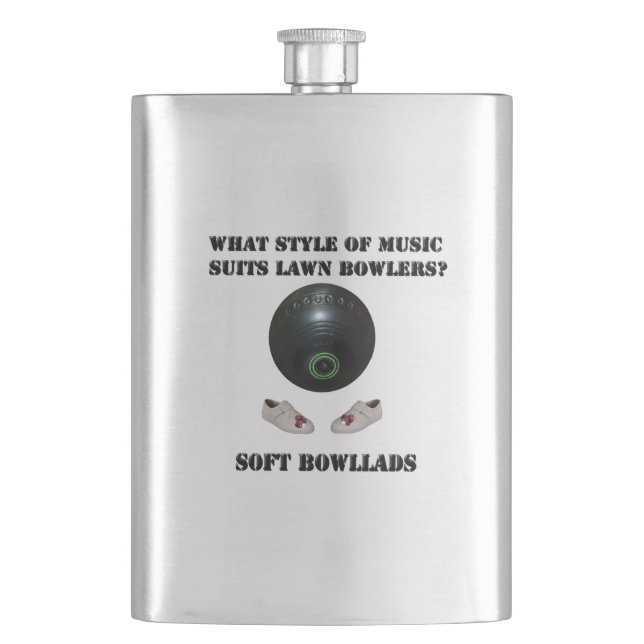 What Music Do Lawn Bowlers Like ?, Hip Flask (Front)