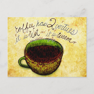 What my #Coffee says to me - Coffee two virtues Postcard