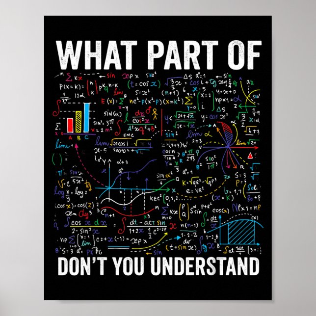 What part don't you understand funny math calculus poster (Front)