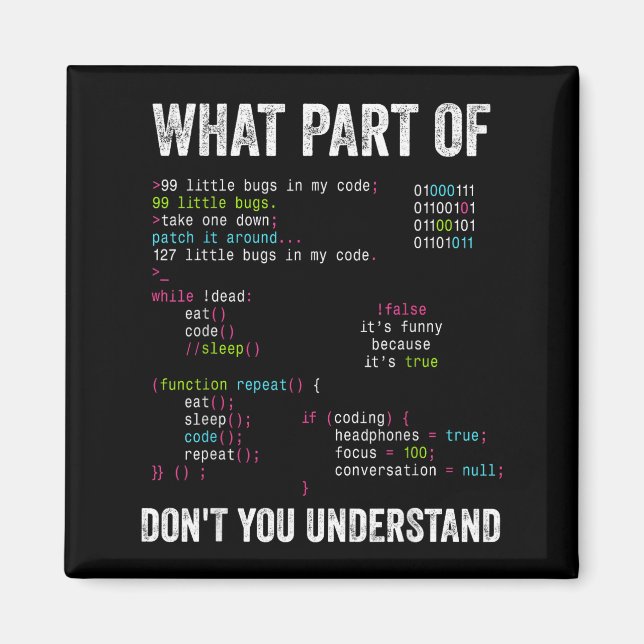 What Part Of Don't You Understand Computer Science Magnet (Front)