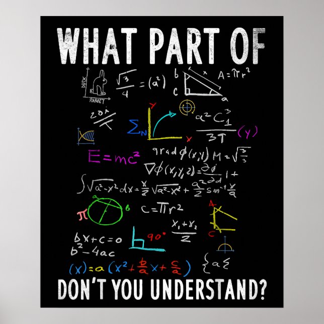 What part of dont you understand for math teacher poster (Front)