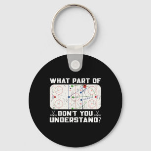 What Part Of Don't You Understand Funny Ice Hockey Keychain