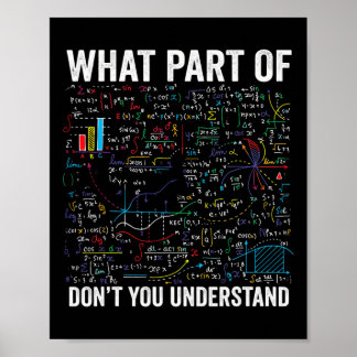 What Part Of Don't You Understand Funny Math Calcu Poster