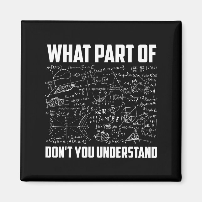 What Part Of Don't You Understand _ Funny Math Tea Magnet (Front)