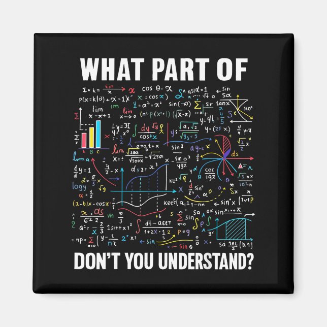 What Part Of Don't You Understand _ Funny Math Tea Magnet (Front)