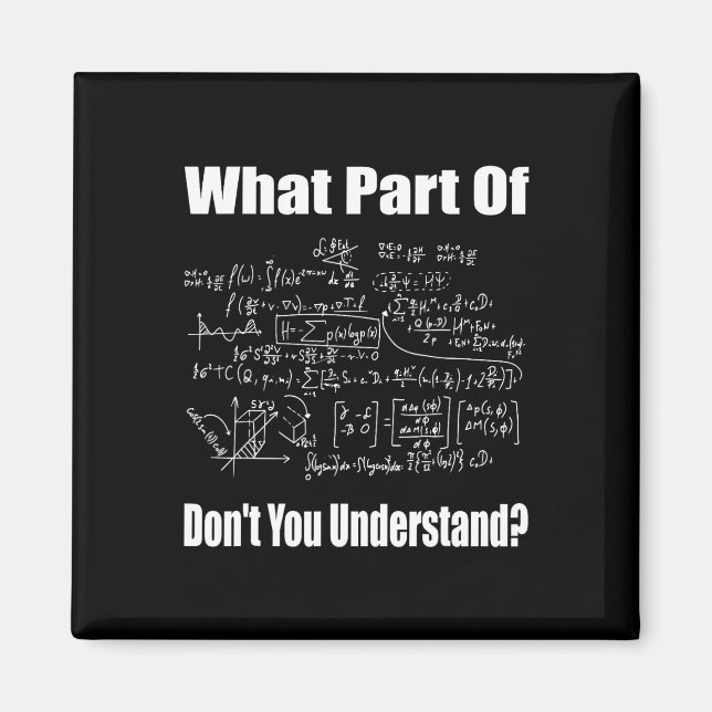 What Part Of Don't You Understand Funny Math Teach Magnet (Front)