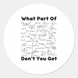 What Part Of Math Dont You Get Classic Round Sticker