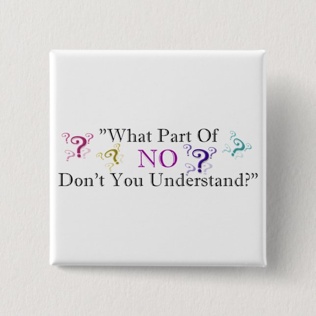 What part of NO... 2 Inch Square Button (Front)