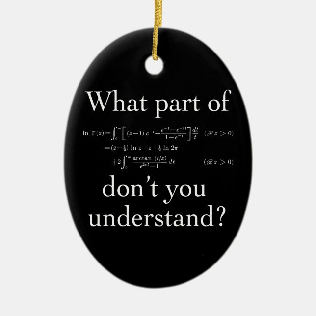 What Part of... White on dark Ceramic Ornament (Front)