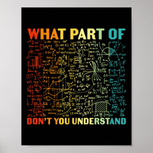 What Part Of You Dont Understand Mathematics Math  Poster