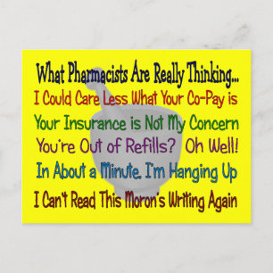 What Pharmacists are REALLY THINKING Postcard