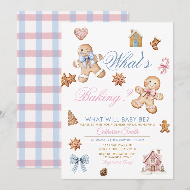 What’s Baking Gingerbread Gender Reveal Invitation (Devant / Derrière)