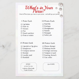 What’s in Your Purse? Bridal or Baby Shower Game