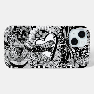 What’s Next? – Black and White Surreal Hand-Drawn  iPhone 15 Case