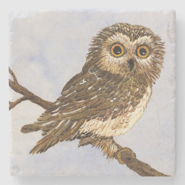 WHAT? Saw-Whet Owl Coaster (Front)