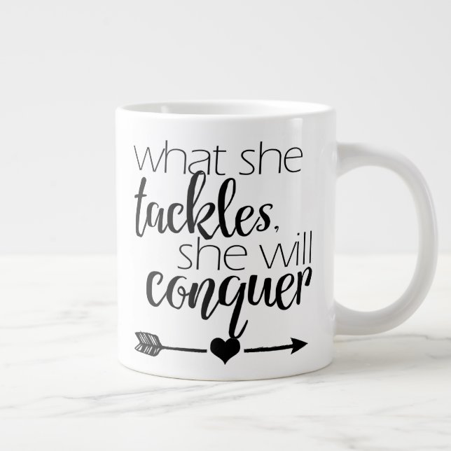 What she tackles, she will conquer - Mug (Right)