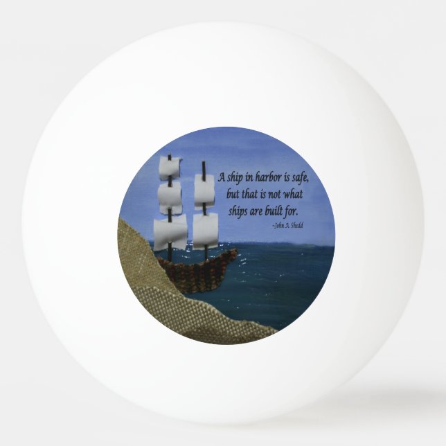 What Ships are Built For Fabric Collage Ping Pong Ball (Back)