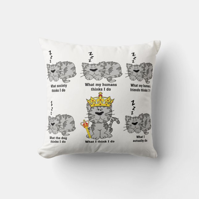 What The Cat Does Throw Pillow (Front)