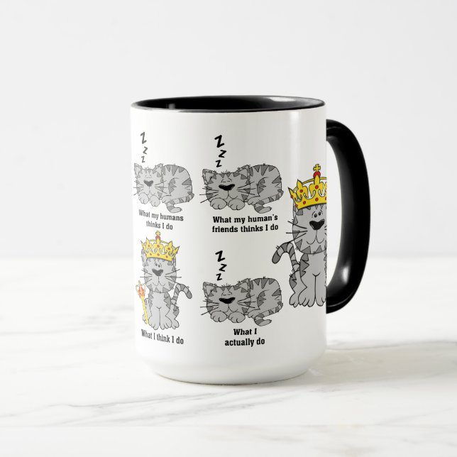 What The Cat Thinks Funny Mug (Front Right)
