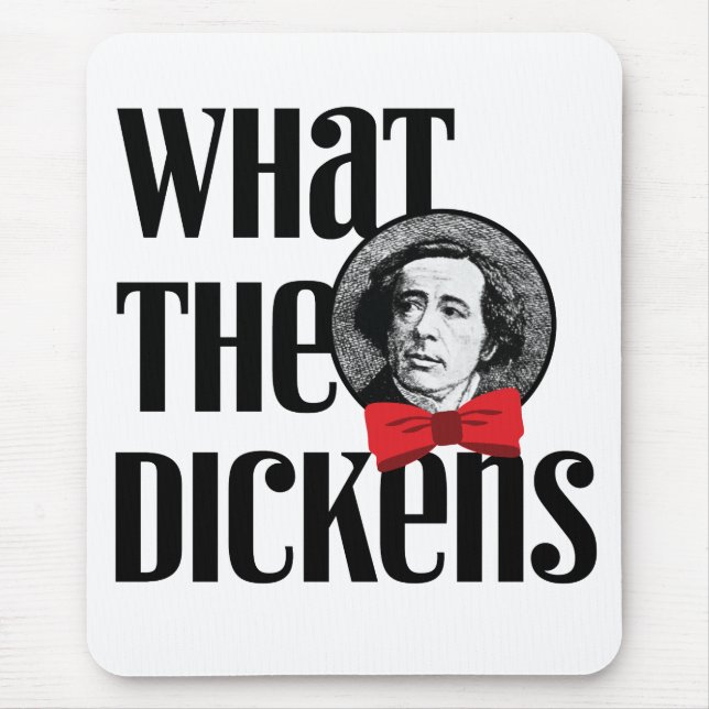 What the Dickens (Red Bow) Mouse Pad (Front)